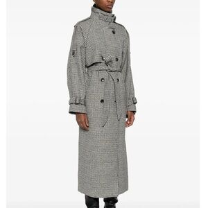 Gestuz houndstooth wool blend belted coat